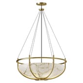 Parachute Brass Marbled Glass Dome Chandelier