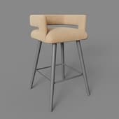 mars bar stool, beige velour black frame