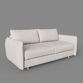 carlota 2-seater sofa bed made of beige chenille 140 cm