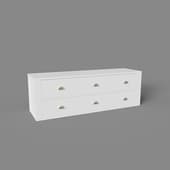 shelf with 2 wide drawers, art. 377, 1400x460x390, white