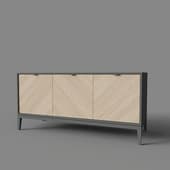 fjord cabinet 3 doors 55 cm deep (dark grey)
