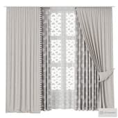 Curtain 039 / Curtains for the nursery with pom-poms