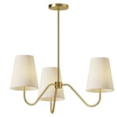 Brass Chandelier With Linen Shade