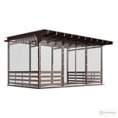 the terrace is a veranda with soft windows