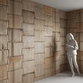 a wall made of concrete panels