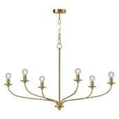 Oriana 6 Light Chandelier 40 Matte Brass