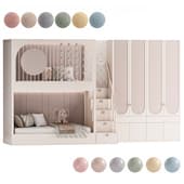 cabinet furniture for children's room set (sleeping place, wardrobe, drawers)