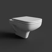 suspended toilet, colour clean on