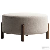 Kenzo Round Sherpa Ottoman Cream