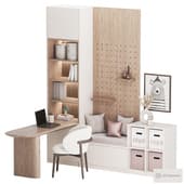 a shelving cabinet with a workplace for a children's room 8