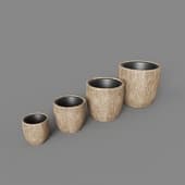 planter effectory wood bowl pot light oak wb