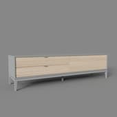 fjord cabinet 1 door 2 drawers (dark grey)