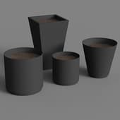 almond planters, arabis and cypress planters