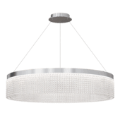 suspended ring led chandelier with metallic crystal d100