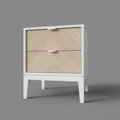 fjord bedside table 2 drawers (white)