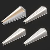 a set of profiles for concealed led lighting in corners