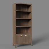 elsa dreams bookshelf with loft-concept back wall