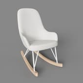 joey baby rocking chair made of white boucle fabric