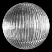the glass is fluted longitudinally