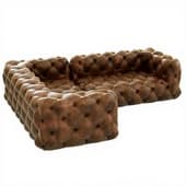 Restoration Hardware Soho Tufted Leather Corner Sectional