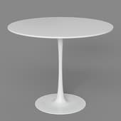 glass style round table 90x90 white