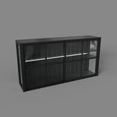 small cabinet with led double illumination, art. 610 led, 1400x725h310, black