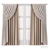 Curtains with a pick-up in two colors 050