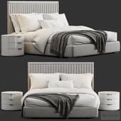 Channel Tufted Headboard Pine Bed