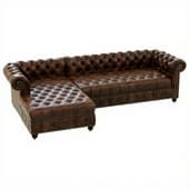 Restoration Hardware Cambridge Leather Left-Arm Sofa Chaise Sectional