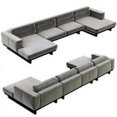Restoration Hardware Durrell Leather U-Chaise Sectional