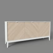 fjord cabinet 3 doors depth 42 cm (white)