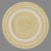 round jute carpet with white inserts from the collection ethnic, tkano