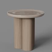 candy side table with 3 wooden legs