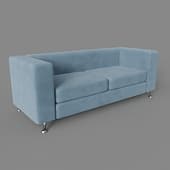 albioni sofa, velour velutto 75, legs chrome