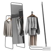 Floor hanger with mirror