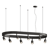 nimbus oval pendant lamp with track spots 8×gu10 1200x600mm