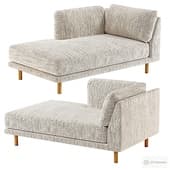 Wells Left-Arm Chaise with Natural Leg Finish