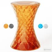 stone pouf chair made of solid-cast transparent polycarbonate