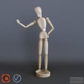 Gestalt, a wooden man figurine