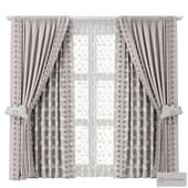 Curtains for the nursery with pom-poms and pick-up 047
