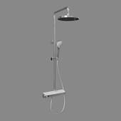 teo shower stand with thermostat, spout and shelf