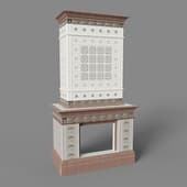fireplace art nouveau decorative palette - cocoa