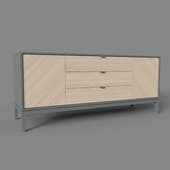 fjord cabinet 2 doors 3 drawers (dark grey)