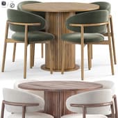 Ferrara Round Sliding Dining Chair and Table