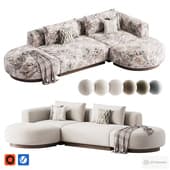 Narożna sofa modułowa Teddy Bouclé Natalie by westwing.pl