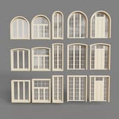 a set of windows from the array panoramic, arched