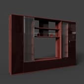 rimini red-brown living room set with tv space (7), 217.8 cm