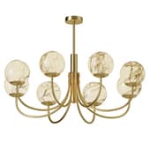 Natural Alabaster Globe Chandelier 8 Light Brass Chandelier