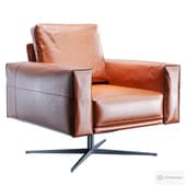 Colette Full Leather Swivel Lounge Chair