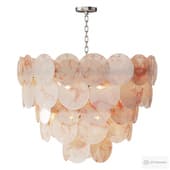 Chandelier with cascade Pink Light Waterfall
